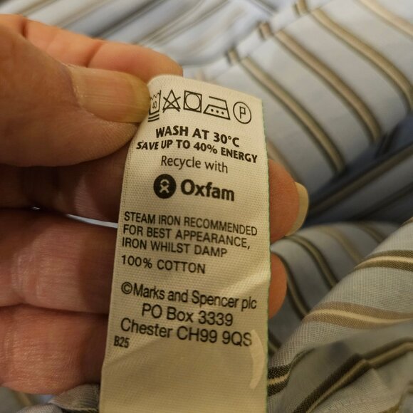 Marks & Spencer Collezione Button down Shirt Men`s XXL Multi Stripped - Picture 6 of 9